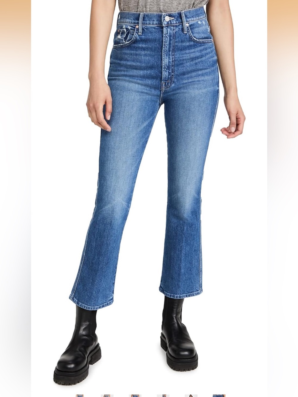 Mother Superior denim high waisted smokin double ankle in broken record